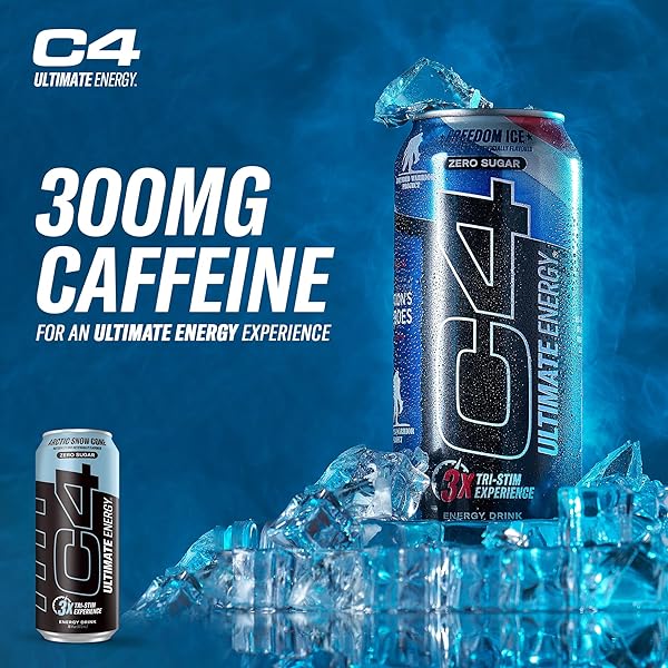 C4 ULTIMATE SUGAR FREE ENERGY DRINK 16OZ (PACK OF 12) | ARCTIC SNOW CONE