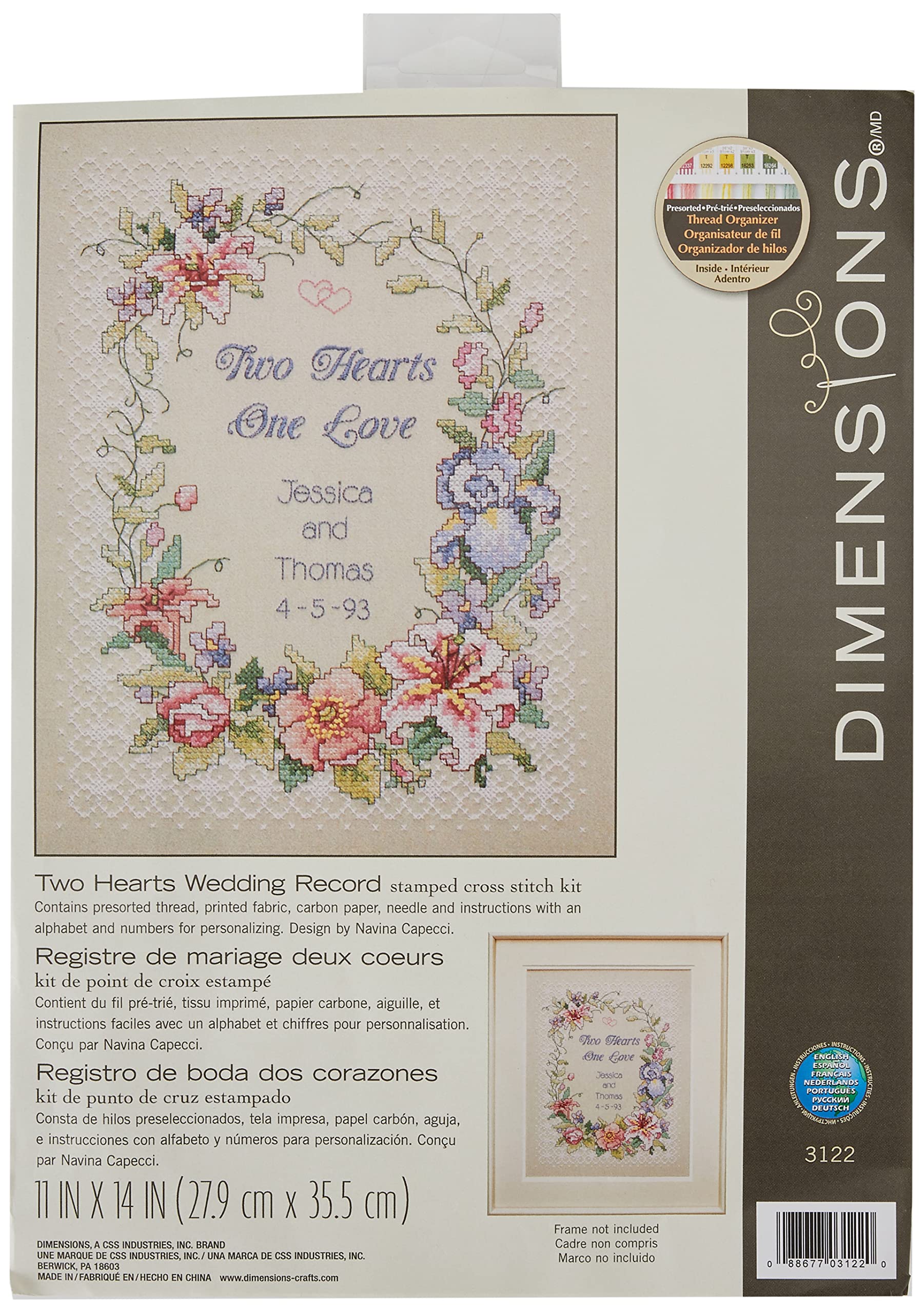 Dimensions Two Hearts Wedding, Paper, Cotton, Multi-Colored — image 1