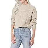 Amazon Essentials Women's Cable Knit Sweater, Soft-Touch Modern Crewneck