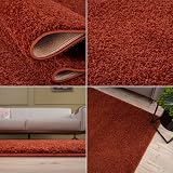 THE RUGS Living Room Rug Shaggy 30mm Thick 140x200 cm Terra Colour view 5