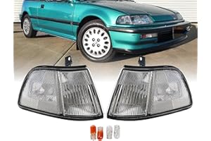 USR DEPO 90-91 Civic 3D Corner Lights - Front Cornering Parking Turn Signal Lamp Set (Left + Right) Compatible with 1990-1991