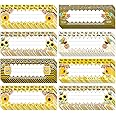 72pcs Bee Flat Name Plates with Alphabet Number Classroom Multi Purpose Name Tags Labels Self Adhesive Nameplates Decorations for Kids School Students Bulletin Board Offices Home Supplies Favors
