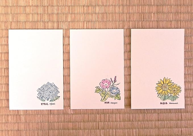 Amazon Co Jp 日本の花 夏の花 手づくり絵葉書セット 紫陽花 朝顔 向日葵 3枚入 牛乳パック100 再生板紙 ミルパックス 暑中見舞いはがき 残暑見舞い葉書 挨拶状 ポストカード ホビー
