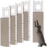 Dansydaisy 4 Pcs 15 Inch Door Hanging Cat Scratcher Cardboard | Cat Scratching Board, Door Hanger Scratcher, Reversible Kitty Scratching Post for Indoor Doorknob Wall Floor