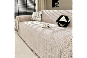 Nobildonna Sofa Cover Washable Soft Thicken Chenille Couch Cover with Tassel,Waterproof Sofa Slipcovers for 2 Cushion Couch,Loveseat,Futon Couch Furniture Protector Pet-Friendly,Brown 71"x102"