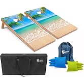 Tailgating Pros Cornhole Board Set w/Bean Bags and Carrying Case - 4'x2' Corn Hole Toss - Tournament and Lightweight Options - Optional LED Lights