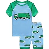 KikizYe Boys Short Sleeve Pajamas Kids Summer Pjs Children Pajamas