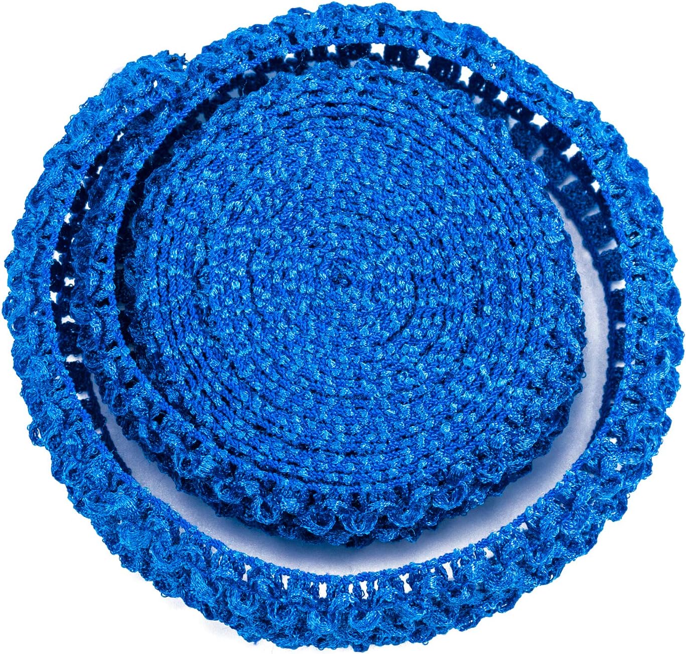 LaRibbons 1.5 Inch Wide Elastic Stretch Fabric, Crochet Tube Top for Hedbands/Waistbands/Tutu Drees - 5 Yards/Roll (Royal Blue)