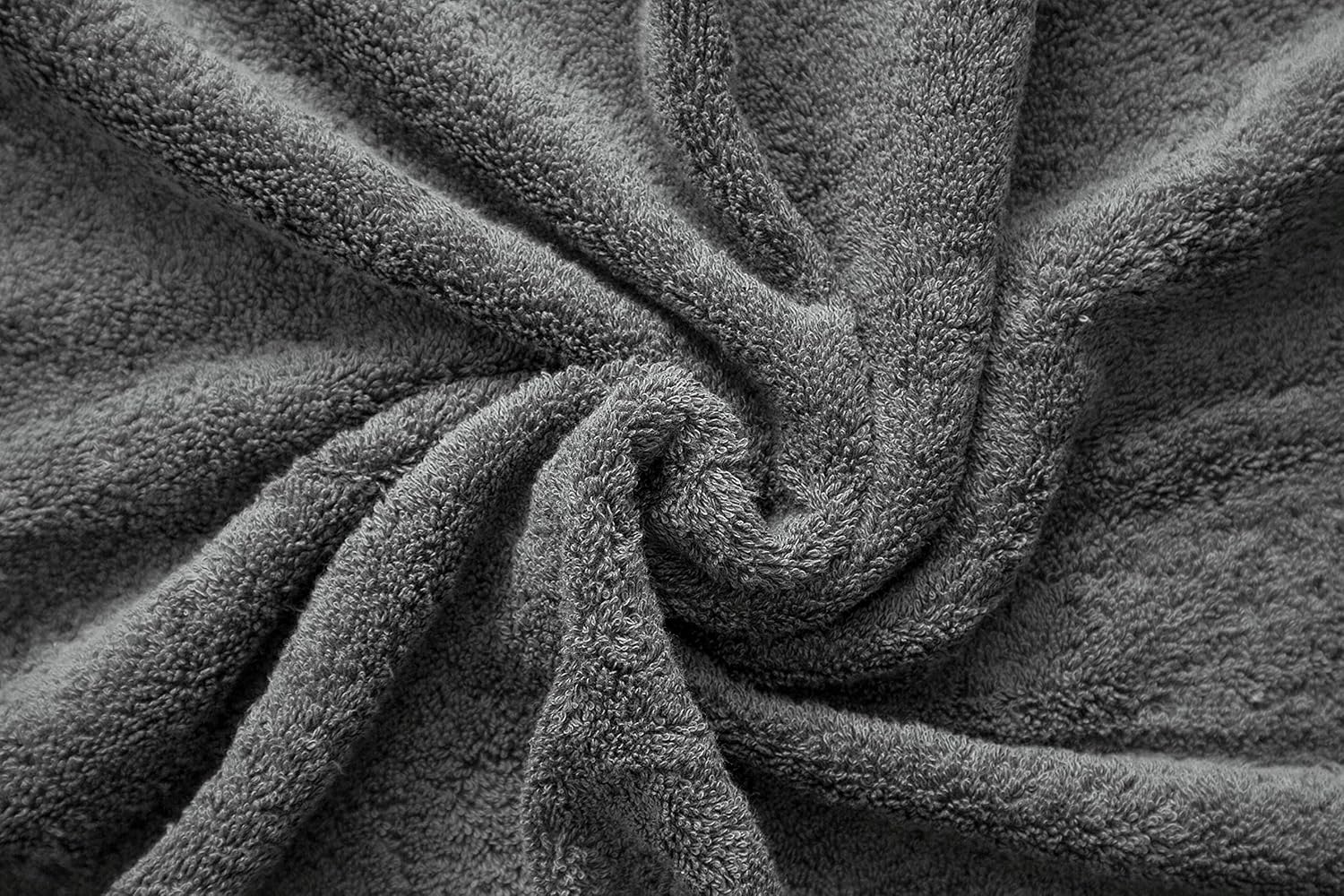 Hotel & Spa Quality 100% Turkish Genuine Cotton, Absorbent & Soft Decorative Luxury 4-Piece Bath Towel Set by United Home Textile, Grey: Home & Kitchen