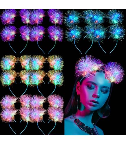 Set De 42 Diademas LED Para Fiestas - Incluye Orejas De Gato, Conejo Y Unicornio, 7 Colores