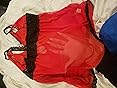 Women's Plus Size Lingerie Red Babydoll Lace Split Cup Sleepwear Chemise Set at Amazon Women’s