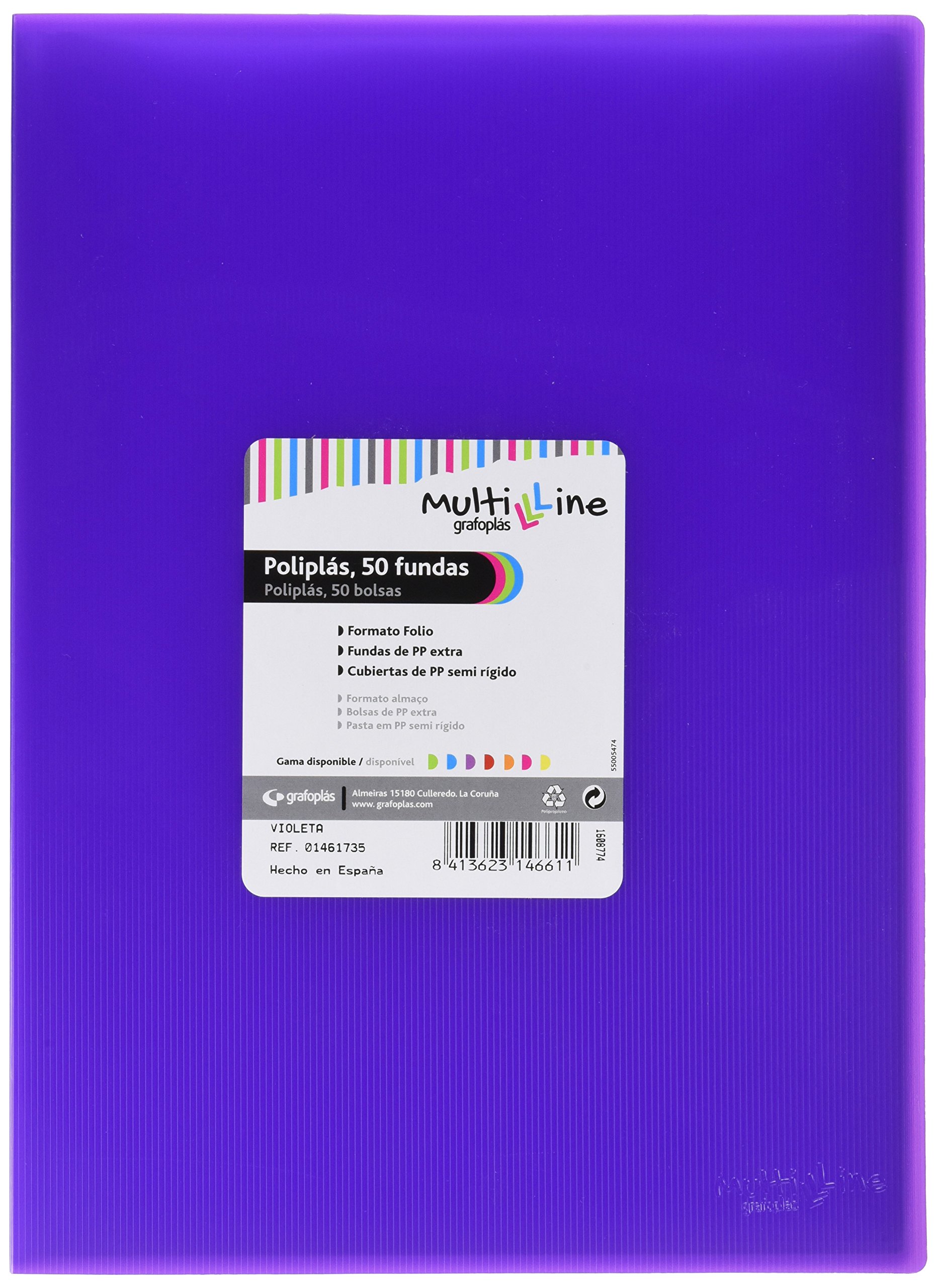 grafoplas 1461735 – 50 Sleeves, Foolscap, Tapas PP Folder, Purple