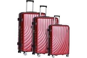 Crunch Crate 3 Piece Luggage Sets Expandable Lightweight Durable Suitcase Sets,Hard Shell Travel Luggage Set with TSA Lock Double Spinner Wheels 20''/26''/30'' (Red)
