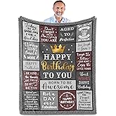 Fouca Birthday Gifts for Men/Dad/Boyfriend/Him, Dad/Husband Birthday Gifts Throw Blanket 60" X 50", Mens Birthday Gifts Ideas, Men Gifts for Birthday, Gifts for Dads Birthday