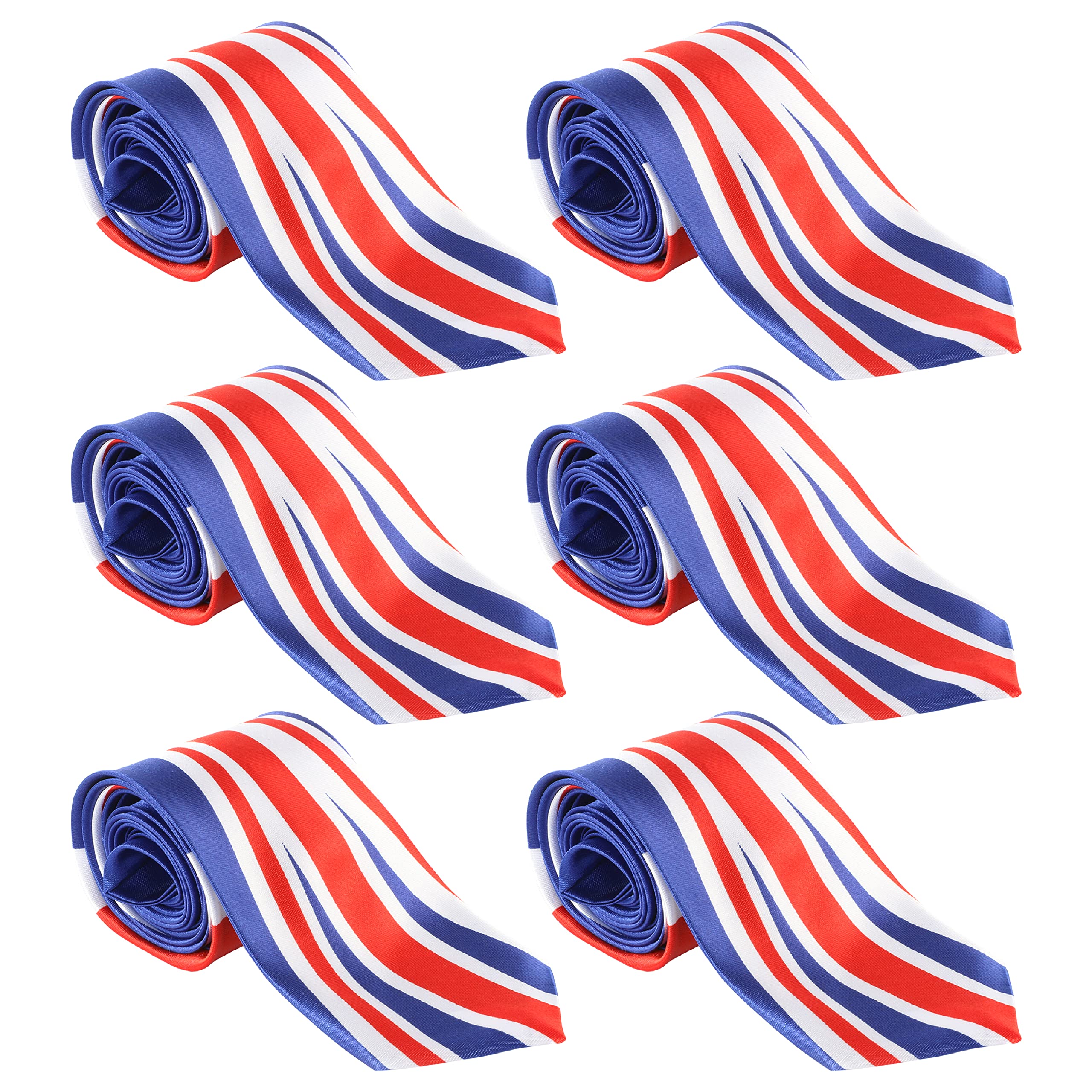 I LOVE FANCY DRESS Union Jack Tie - British Union Jack Flag Necktie - King's Neck Tie, VE Day, Queen's, British Events - Pack Of 6 VE DAY COMMONWEALTH