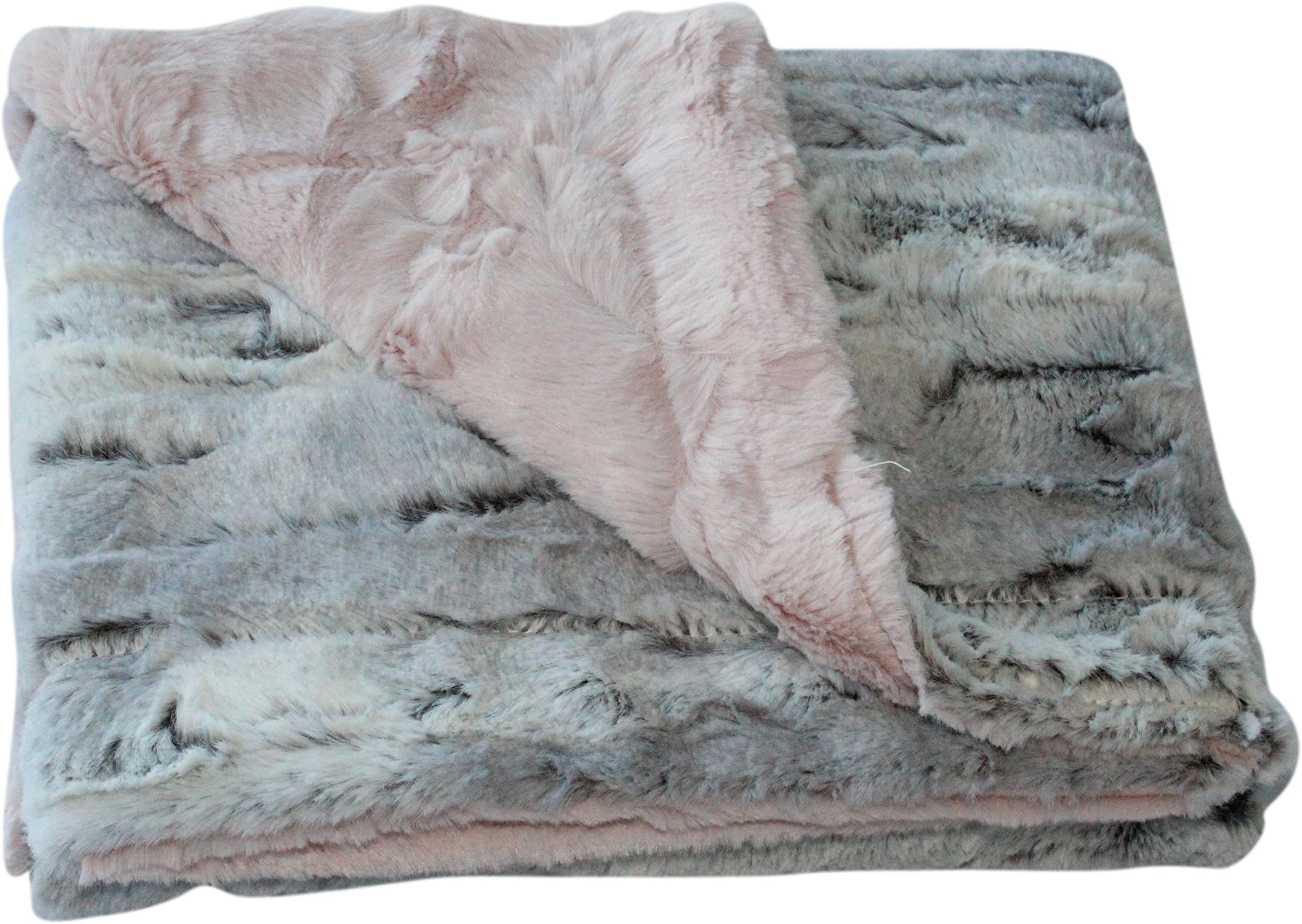 Zandino Coutore Mia Silver Fox Blush Plush Baby Blanket