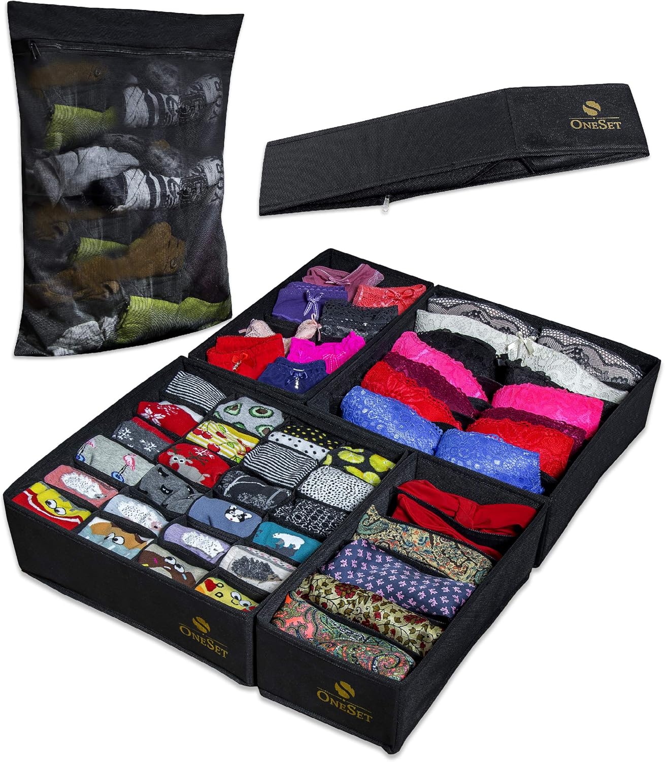 OneSet Drawer Organisers Eco NonWoven Fabric Closet Storage Boxes