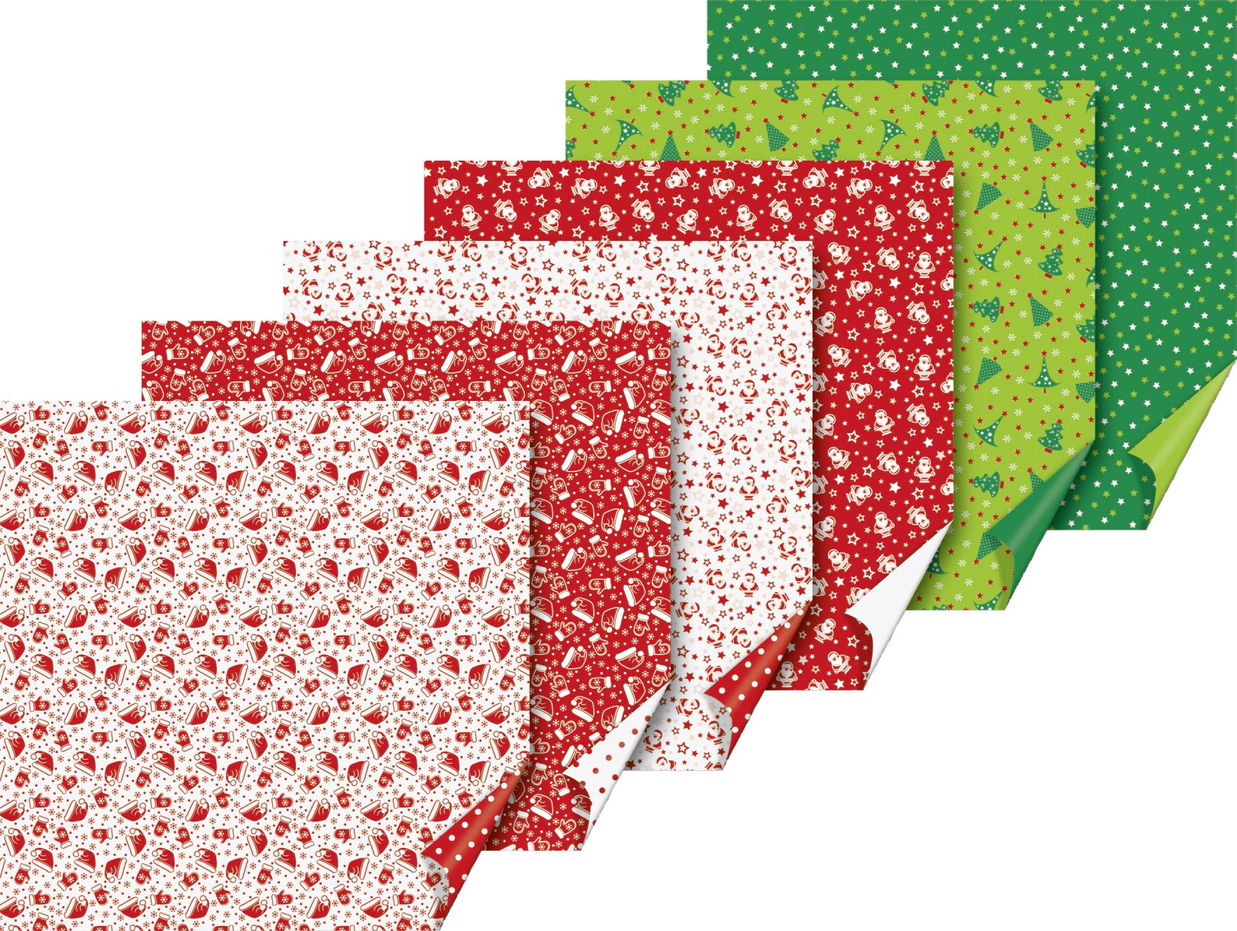 Heyda 204875578 HEYDA 204875578 Folding Sheets Set (Nico&Fir) 15 x 15 cm, 30 Sheets (6 Designs of 5 Sheets)