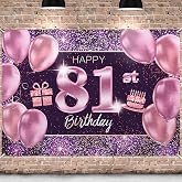 PAKBOOM Happy 92nd Birthday Backdrop Banner - Pink Purple Gold 4x6 Ft, Party Decor For Women, Photo Booth Background - View #3