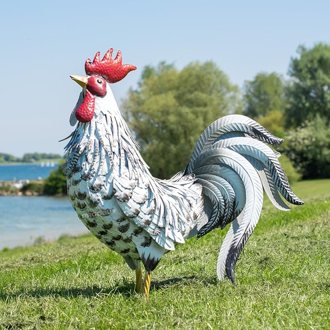 Prodbuy Large 50cm Chicken Metal Garden Ornament Amazon.co.uk Kitchen