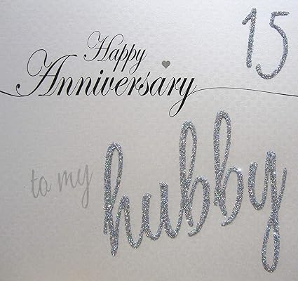 White Cotton Cards Ll124 38 1 Cm Joyeux Anniversaire A Mon Mari Carte De Quinzieme Anniversaire De Mariage Faite Main Amazon Fr Fournitures De Bureau