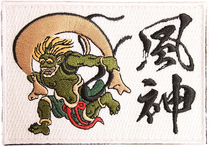 Amazon 全面刺繍 ベルクロワッペン 雷神 風神 パッチ A01 風神 ワッペン アップリケ 通販