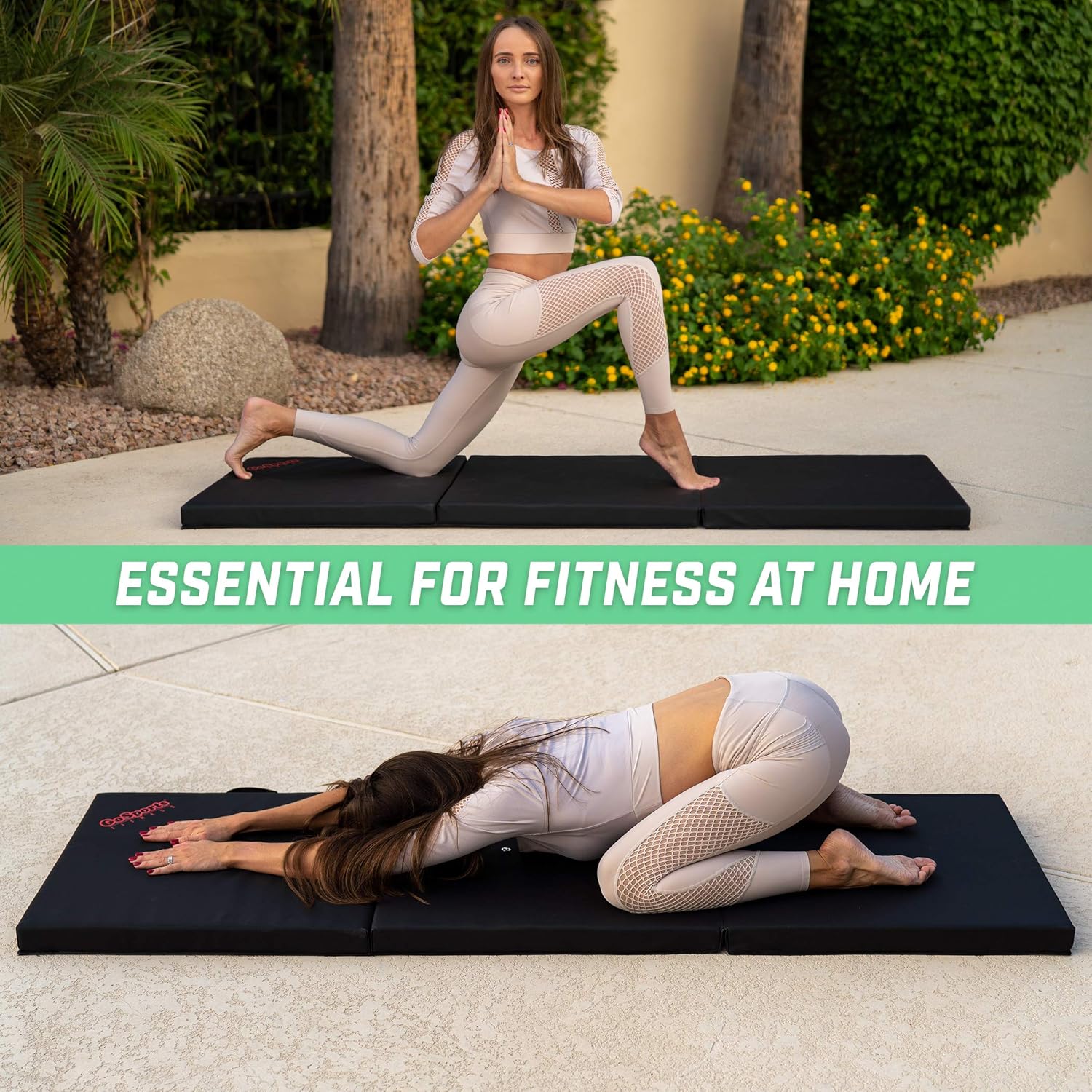 GoSports 6’x2’ Tri-Fold Exercise Fitness Mat - Great for Workouts, Yoga, MMA and More, Black : Sports & Outdoors