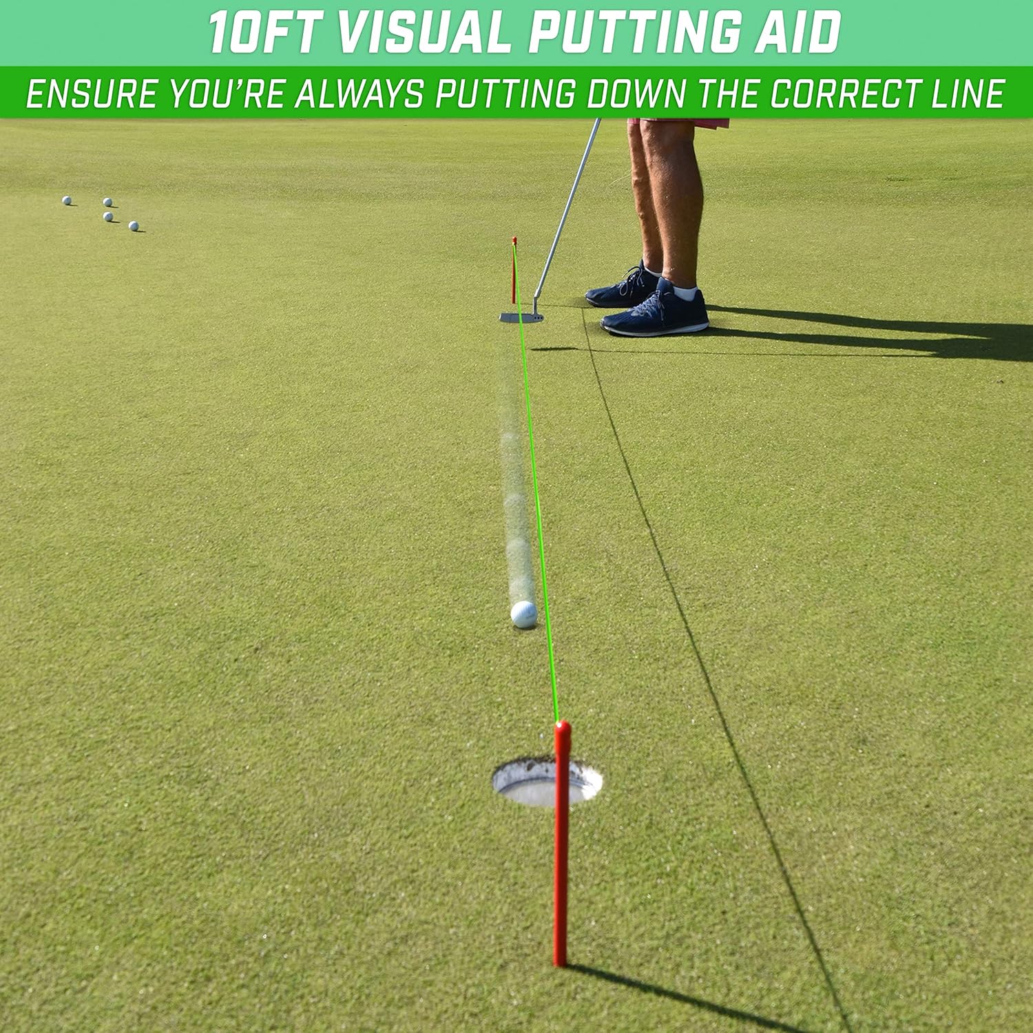 GoSports Down The Line 10ft Putting String Guide - Golf Alignment Training Aid, Master Straight and Breaking Putts, Green : Sports & Outdoors
