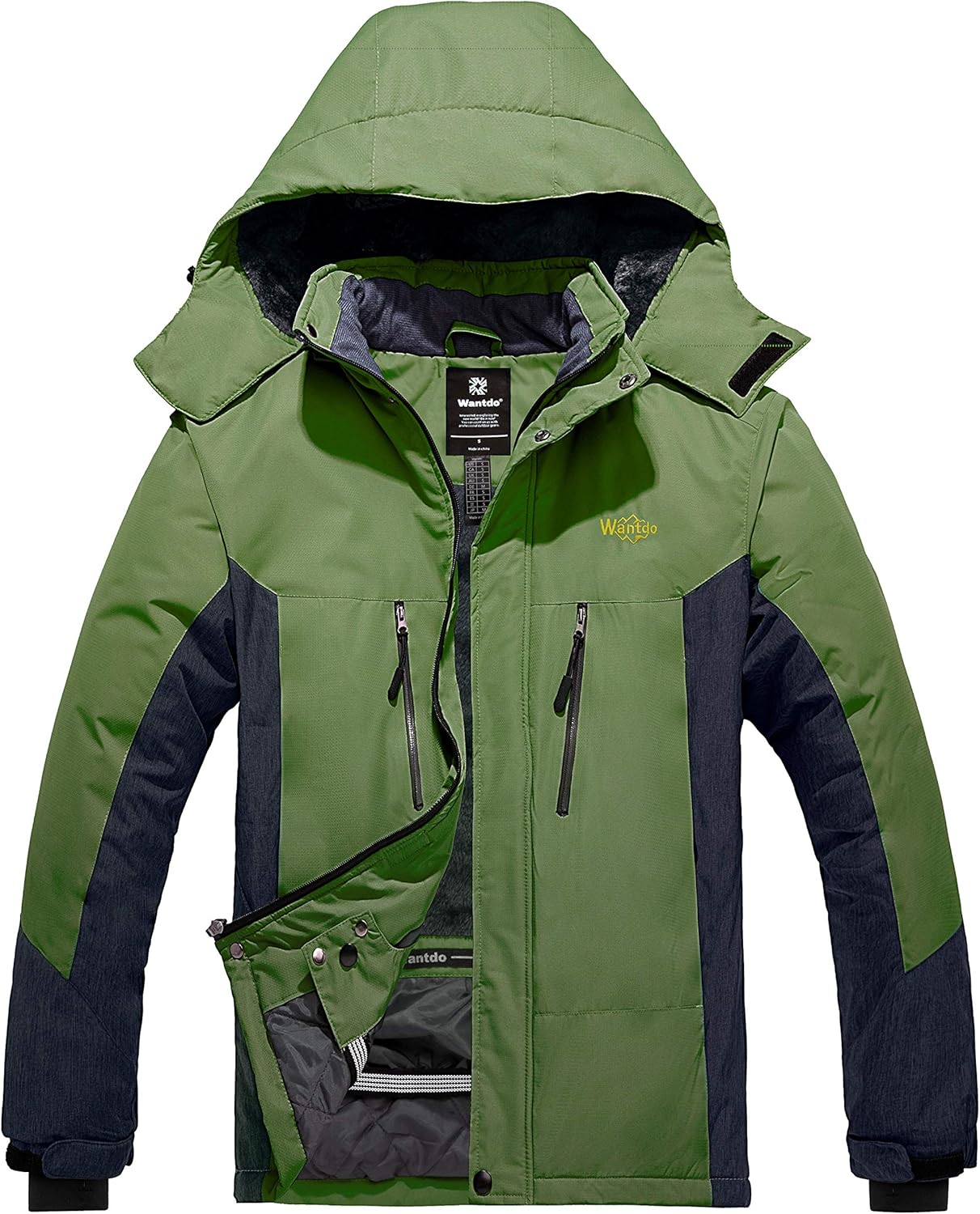 Wantdo Men's Mountain Ski Jacket Waterproof Winter Snow Coat Windproof Outerwear