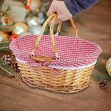 Wickerfield Lightweight Honey Color Wicker Basket with Foldable Handles Large view 4