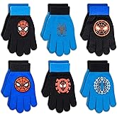 6 Pack Spiderman Boys Winter Gloves and Mittens, Avengers Kids Winter Gloves Ages 4-7, Toddler Ages 2-4