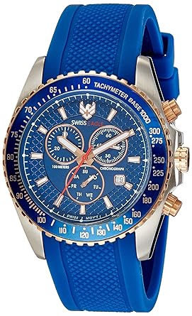Swiss Eagle Chronograph Blue Dial Mens Watch - SE-9078RS-TTRG-02