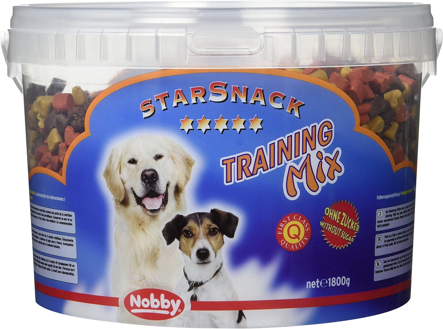 Nobby Star Snack Training Mix Dog Treat Tub, Colourful, 1.8 kg (Pack of 1)