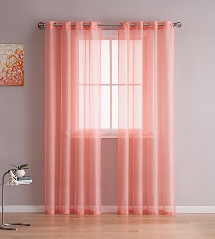 Amazon Com Linenzone Grommet Semi Sheer Curtains 2 Pieces