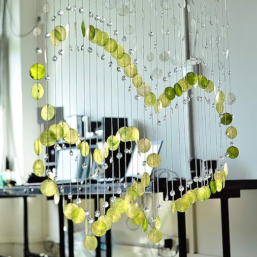 Amazon Com Ls Shell Crystal Beads Curtain Strands Doors Windows