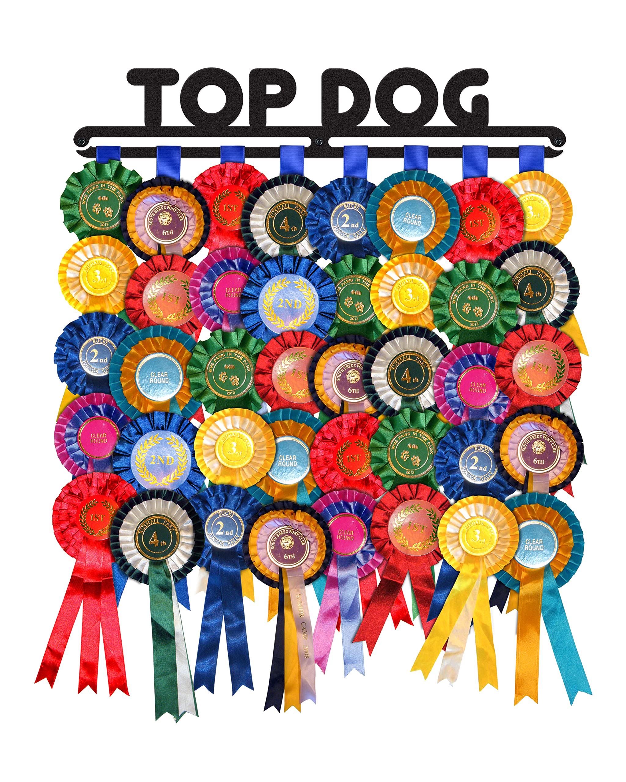 The Medal Hanger Shop | 'Top Dog' | Black | Rosette/Ribbon Display Hanger Holder | Made in Britain