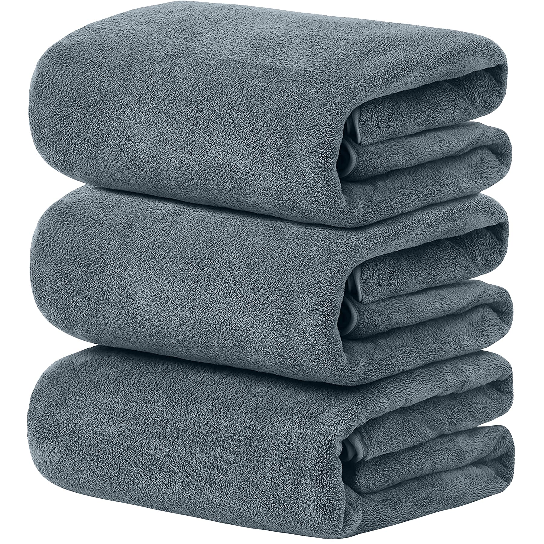 バスタオル [tkone 3枚セット スモーキーブルー] ふわふわ 大判 吸水速乾 ホテル仕様 柔らか肌触り エステ 業務用 サロン お風呂上がり耐久性 バス用品商品画像