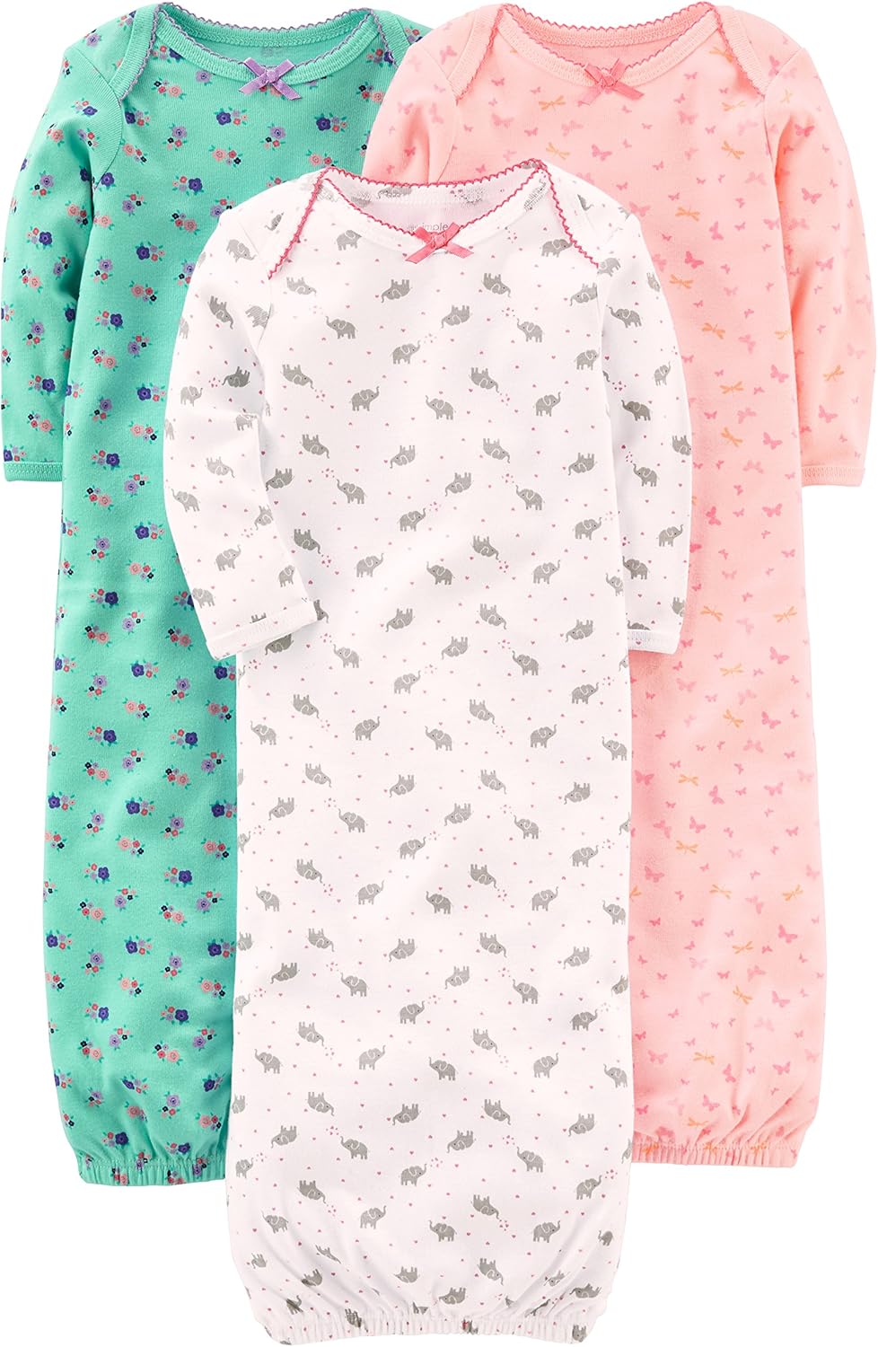 Simple Joys by Carter's Baby Girls' 3-Pack Cotton Sleeper Gown: Clothing
