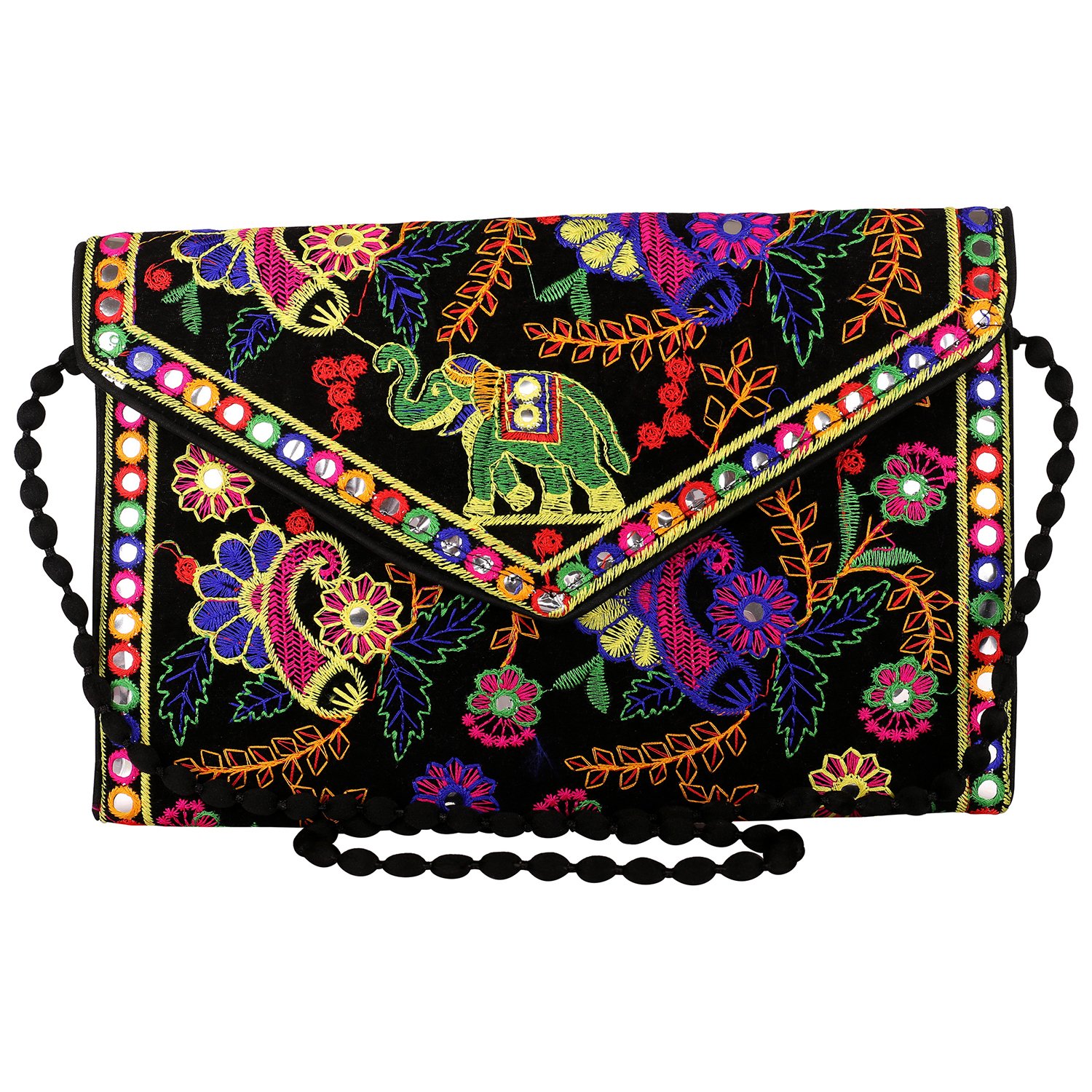 craft trade handmade designer embroidered rajasthani clutch bag for women's