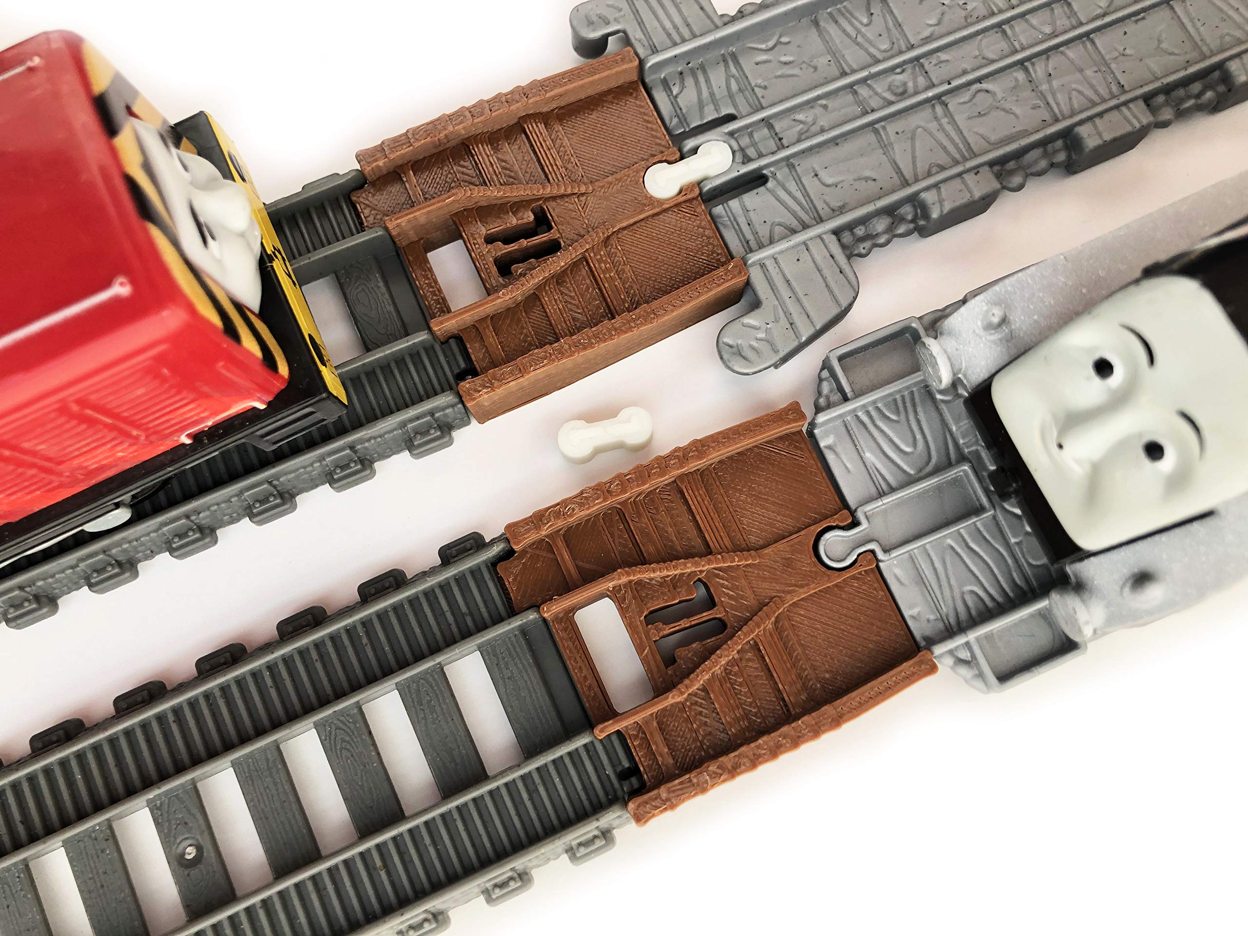 TrainLab Take-n-Play to Trackmaster (2014) Train Track Adapter for Thomas and Friends Railway (Brown)