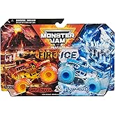 Monster Jam, Official Fire and Grave Digger and El Toro Loco Die-Cast Monster Trucks, 1:64 Scale, Kids Toys for Boys Ages 3 and up