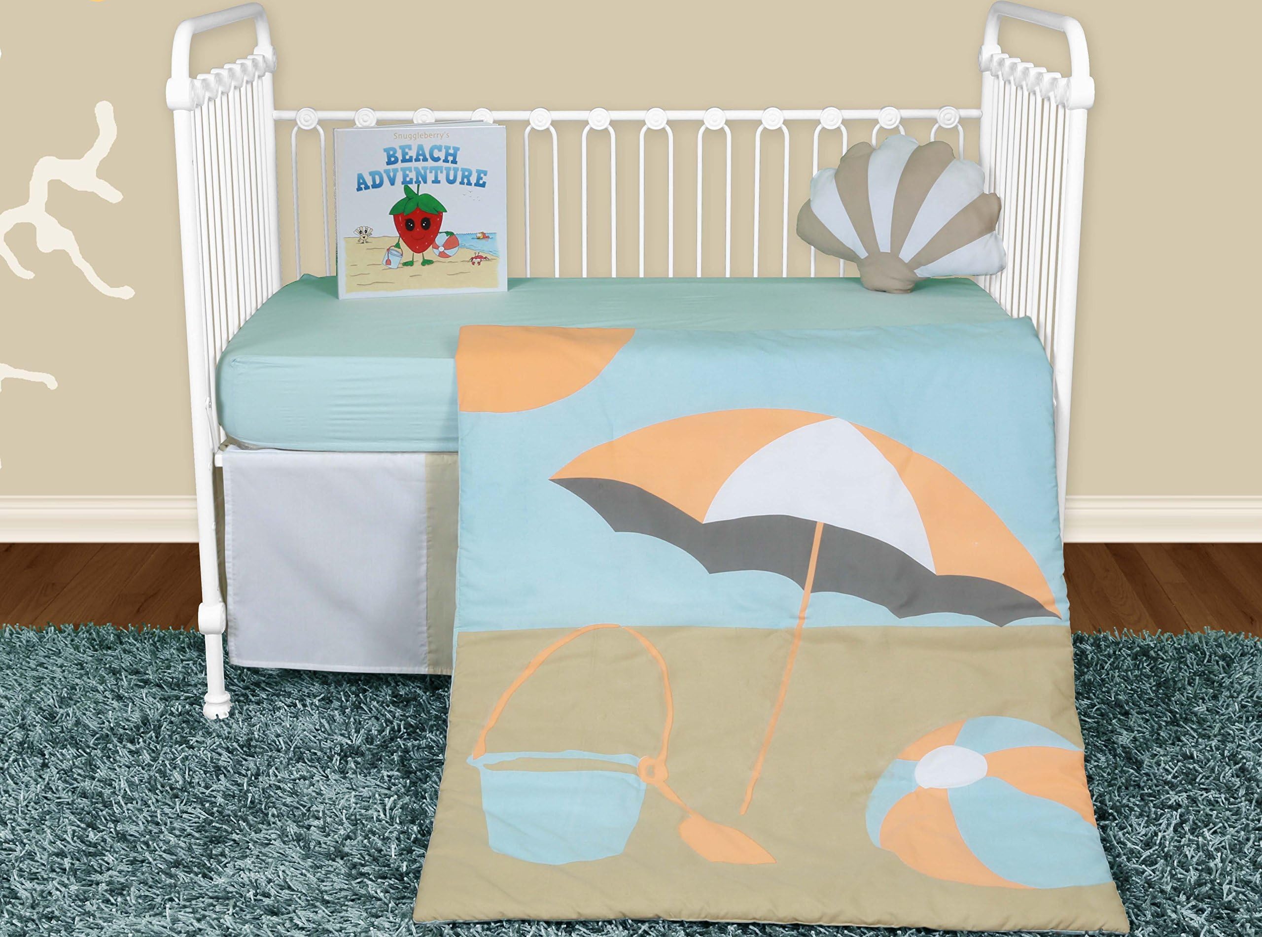 Snuggleberry Baby Sun and Sand 5 Piece Crib Bedding Set with Storybook