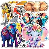 Elephant Sticker 8 Pcs (Large Size) Vinyl Stickers Laptop Waterproof Decal for Car Bumper Water Bottle Notebook Luggage Window Party Birthday Decorations - Size 4 Inches
