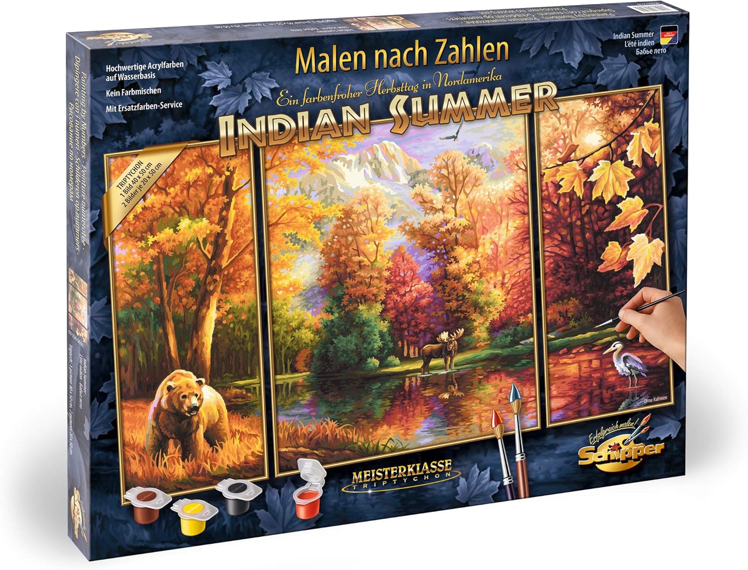 Schipper NOR26505 Adult Paint by NumberTryptych Indian Summer, Paint