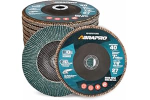 ABRAPRO 10 Pack, 7" x 7/8" Flap Discs, T27 Industrial Zirconia Abrasive 7 Inch Grinding Discs， High Performance Grinding Wheel, Finishing, Deburring, Rust Removal，40 Grit