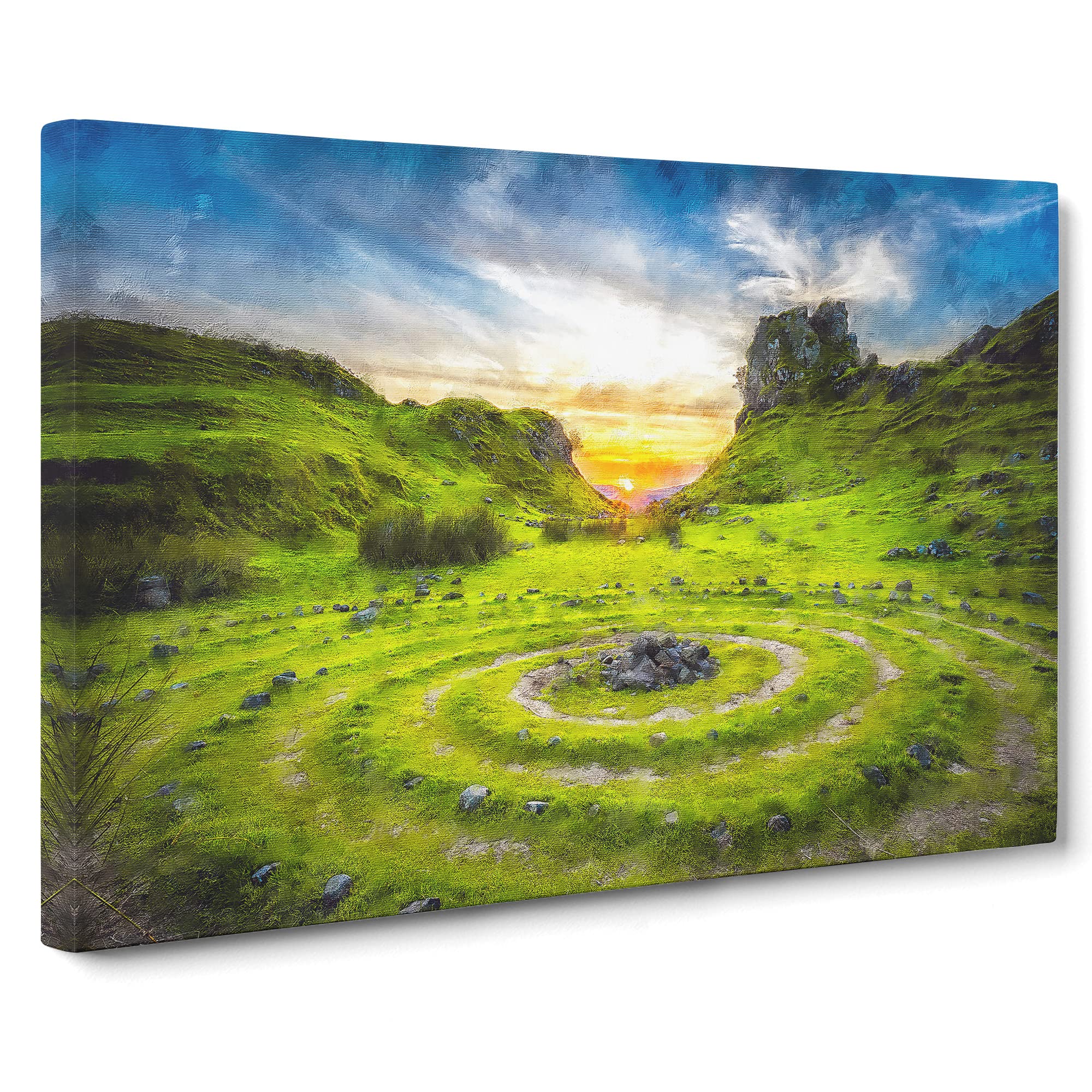 Fairy Glen At The Isle Of Skye Canvas Print | Gallery Wrapped 30mm Frame Wall Art | 20x14 inches | Ready to Hang | Abstract Picture | Living Room Bedroom Lounge Office