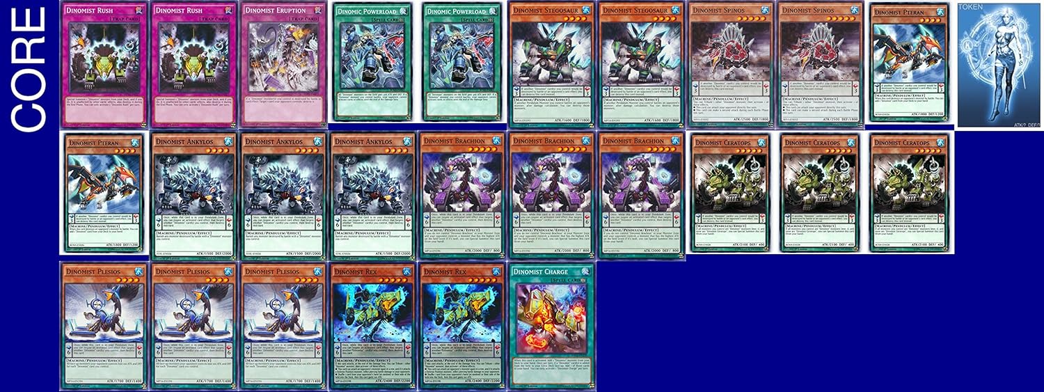 Amazon Com Yugioh Dinomist Deck Core And Exclusive Phantasm Gaming Token Toys Games