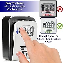 Key Lock Box with Code for Outside - Wall Mount