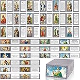 Motiskyy 180 Pcs Catholic Mass Prayer Cards Assorted Holy Cards with Catholic Saints and Prayers Gifts for Women St Benedict, St Jude, Saint Christopher, Holy Family, Undoer of Knots, Divine Mercy