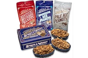 DAMN, MAN SNACKS GUYS LOVE Nuts Gift Basket for Men - 3 Spirit-Infused Gourmet Nut Flavors, Bourbon, Moonshine, Pale Ale in Tin Box - Great Snack Gift for Men, Birthday Gift, Food Gift, Christmas Gift for Men, Dad, Family